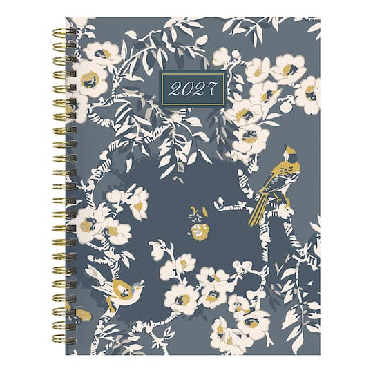 2027 Blooms of Blue Medium Weekly Monthly Planner